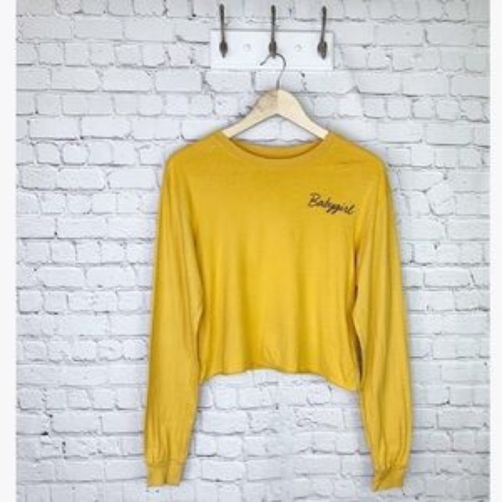 Cold Crush Babygirl Yellow Long Sleeve Crop Top